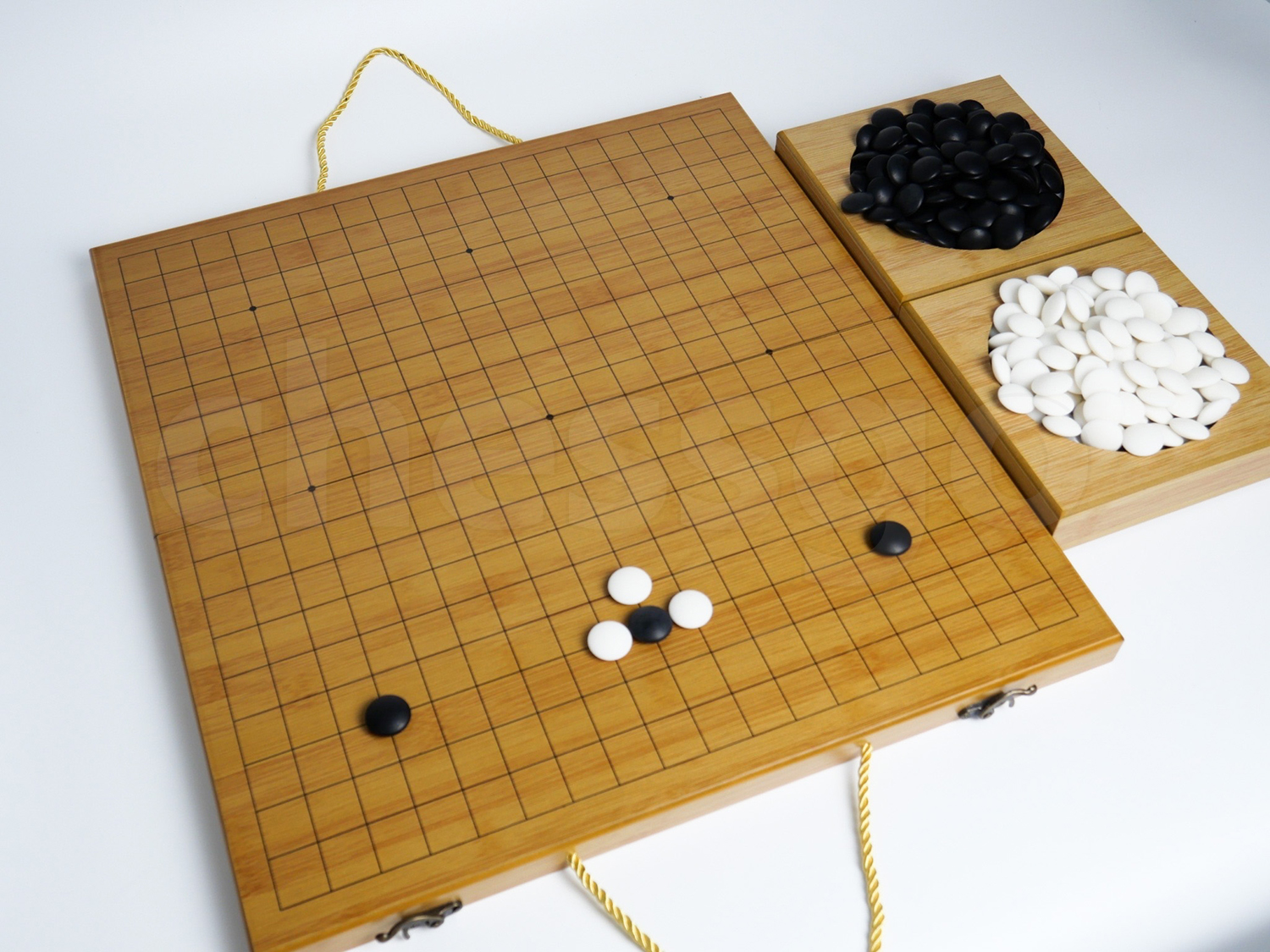 ชุดหมากล้อมไม้ Gift Box Go Set (กระดานไม้ไผ่19เส้นGift Box+ถาดไม้+เม็ดเมลามีน)