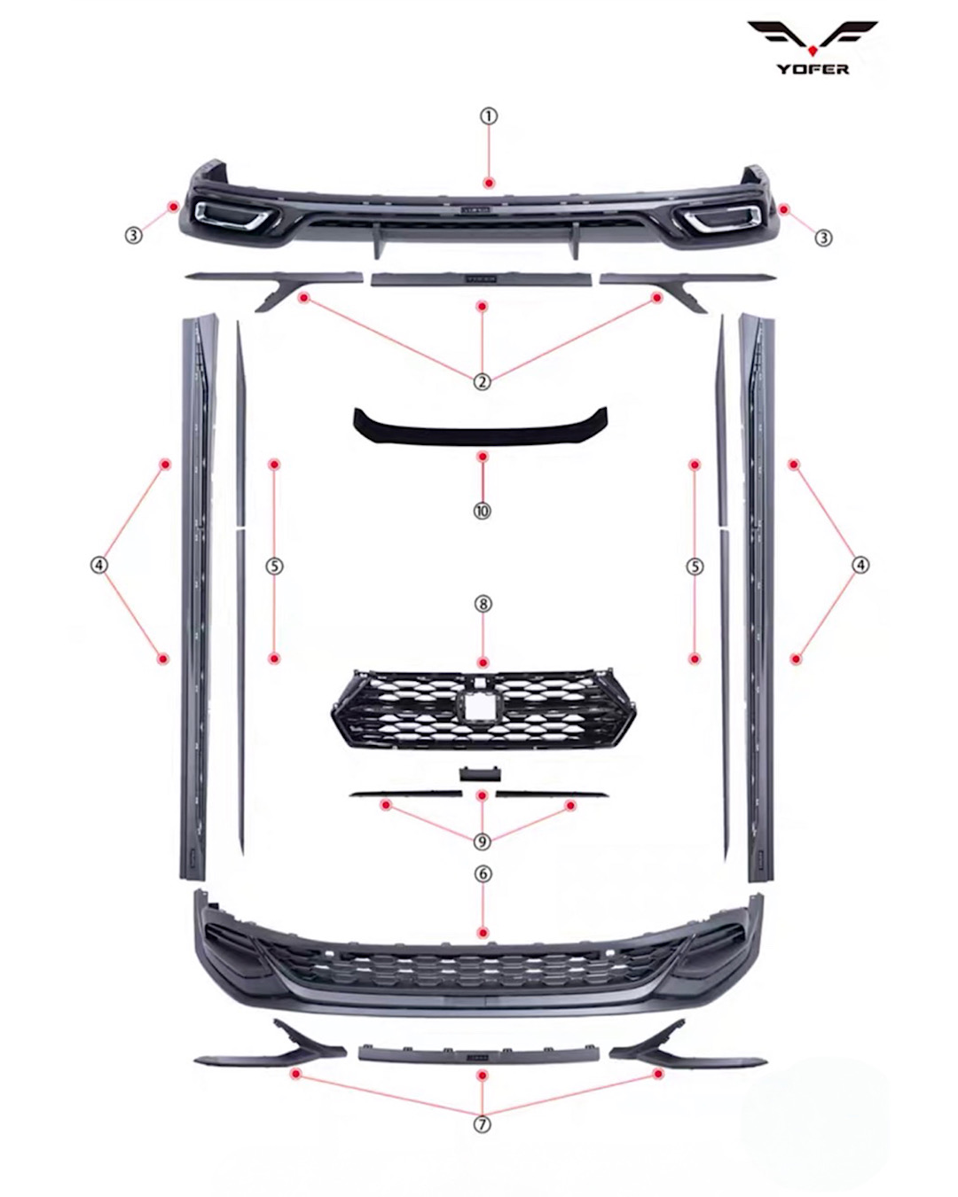 ชุดแต่ง ชุดสเกิร์ต Honda Accord G11 2023-2026 รุ่น YOFER DESIGN