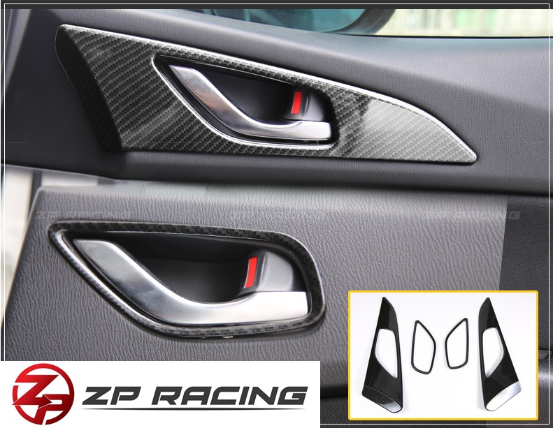 กรอบมือจับประตูด้านใน Carbon 4 ชิ้น Mazda3