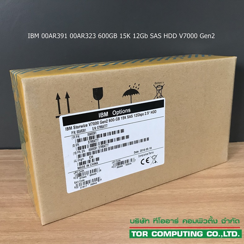 NEW, IBM 00AR391 00AR323 2076-AHE2 [TorCompTH Thailand] IBM 600GB 15K 12Gb SAS HDD V7000 Gen2 2076-524, 2076-ุ624
