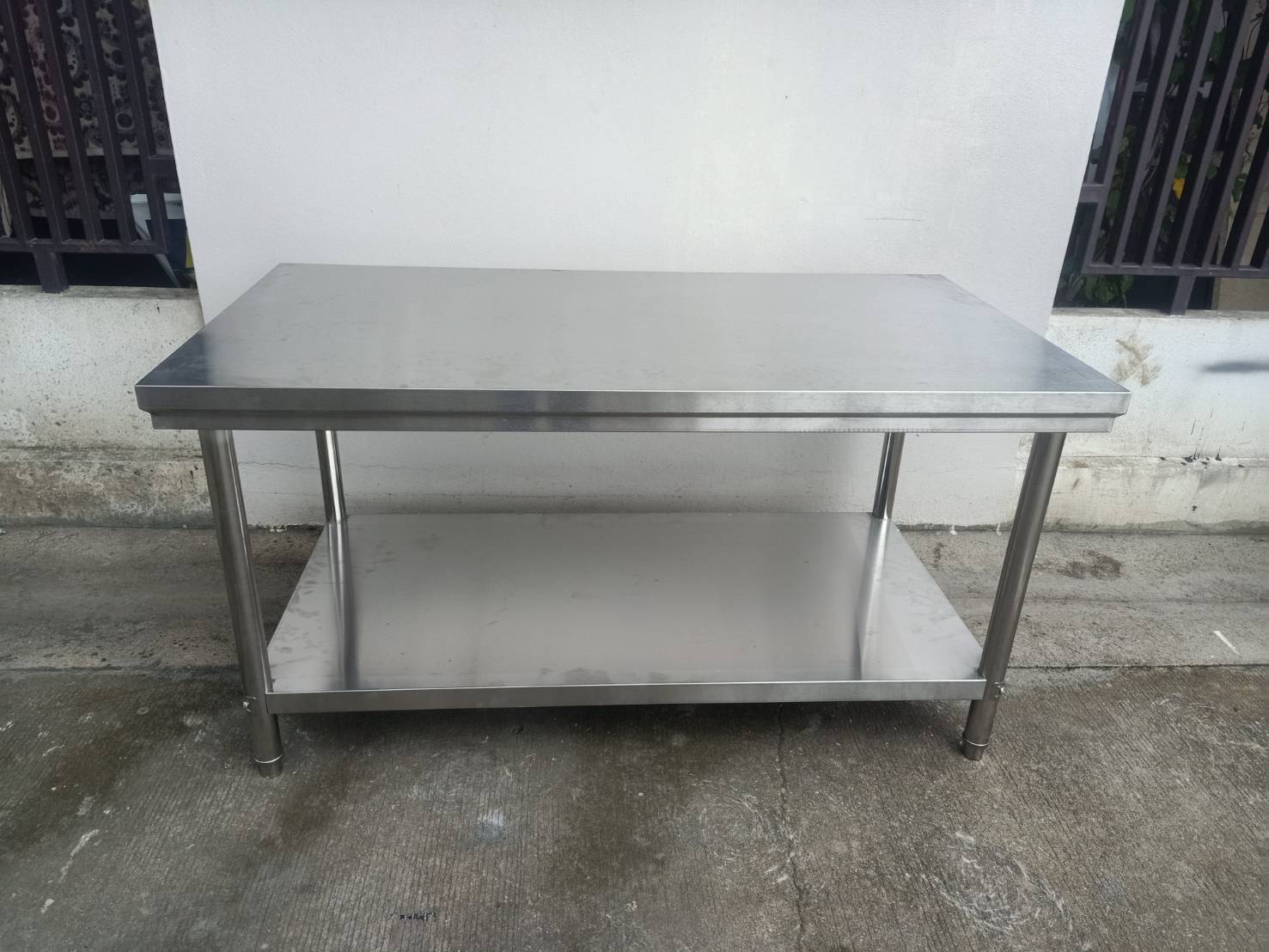 โต๊ะสแตนเลส ขากลม 2 ชั้น รุ่น：WSCT-126080