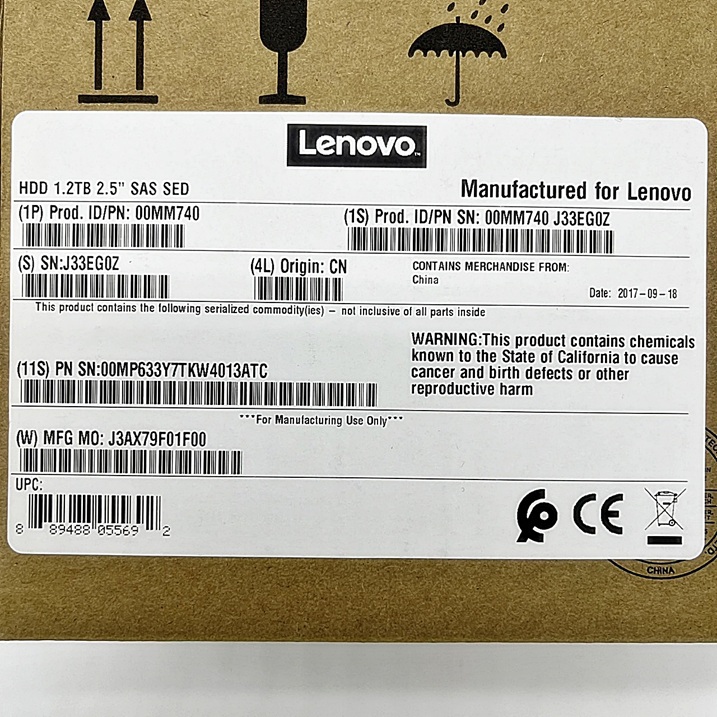 Lenovo 00MM740, 00MM742, AT1Q [TorCompTH ขาย จำหน่าย ราคา] Lenovo Storage 1.2TB 10K 2.5" SAS HDD (SED) for Lenovo E1024/S2200/S3200 Storage