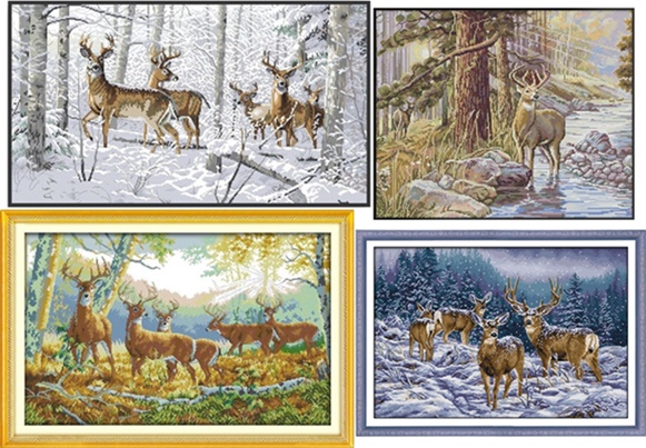 Deer in forest (ไม่พิมพ์/พิมพ์ลาย)