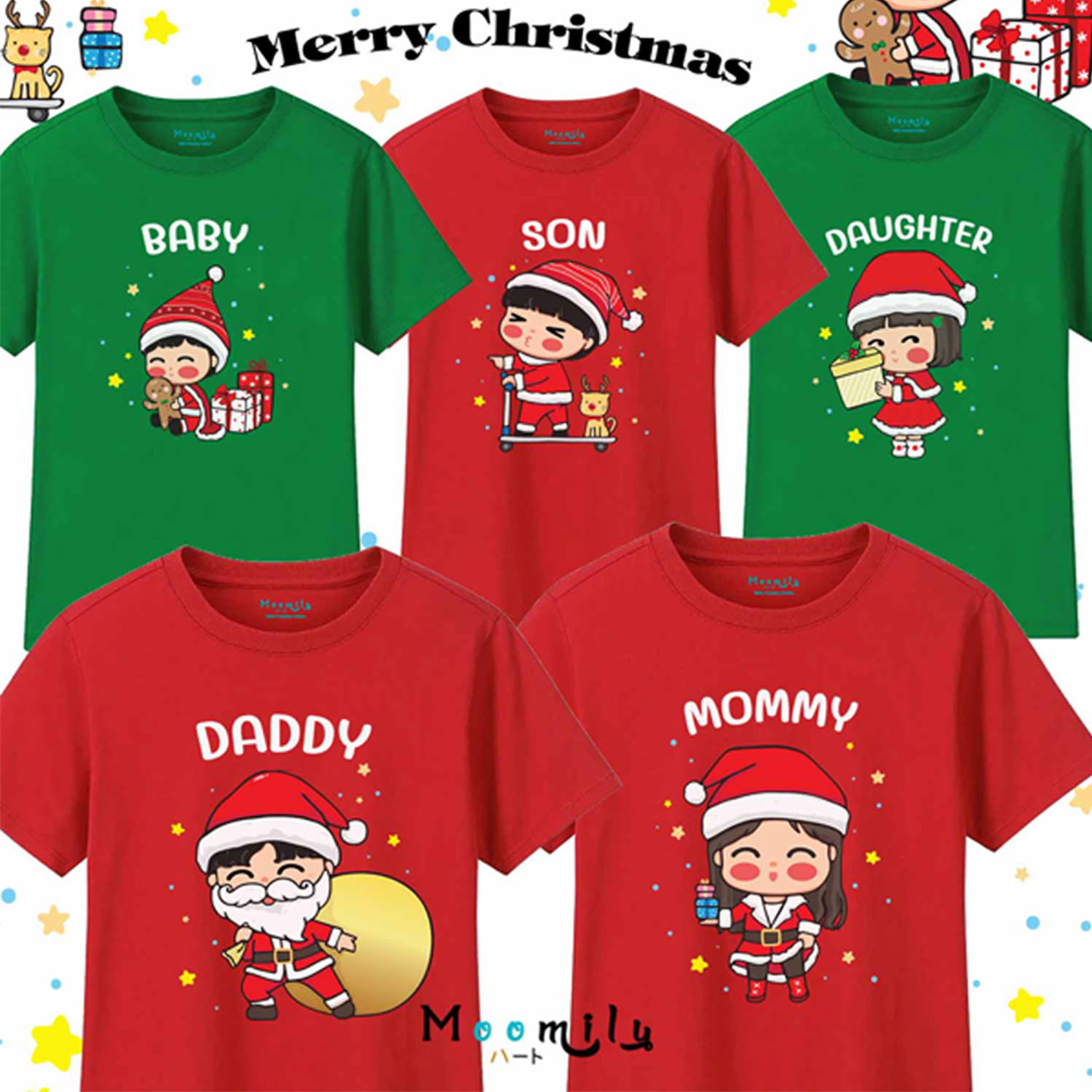เสื้อคริสต์มาส เสื้อคริสมาสต์ ซานต้า เสื้อครอบครัวพ่อแม่ลูก MMLFAMILYXMAS Christmas shirt เสื้อทีม เสื้อแก๊งค์ เด็ก ถึง ไซส์ใหญ่