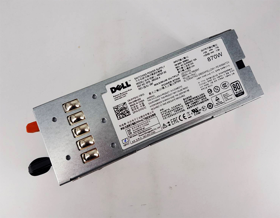 Power Supply Server Dell PowerEdge R710 - 870W, เพาเวอร์ ซัพพลาย เซิร์ฟเวอร์ Dell YFG1C ของแท้รับประกันศูนย์ Dell Thailand On-site Service