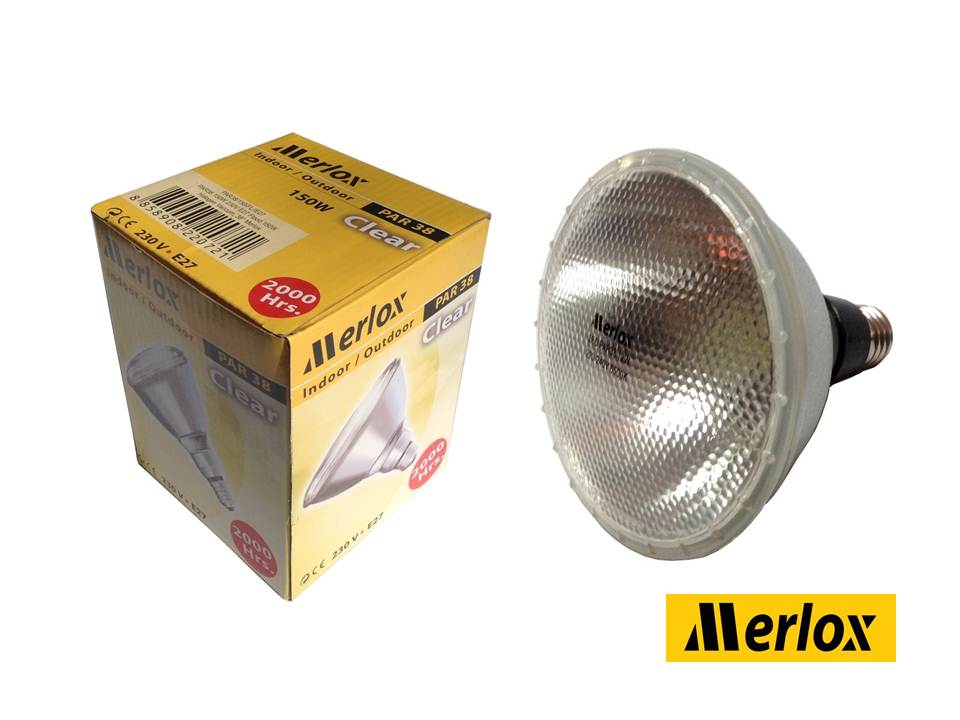 หลอดไฟ PAR38 230V 150W Clear Flood 38° E27 MERLOX