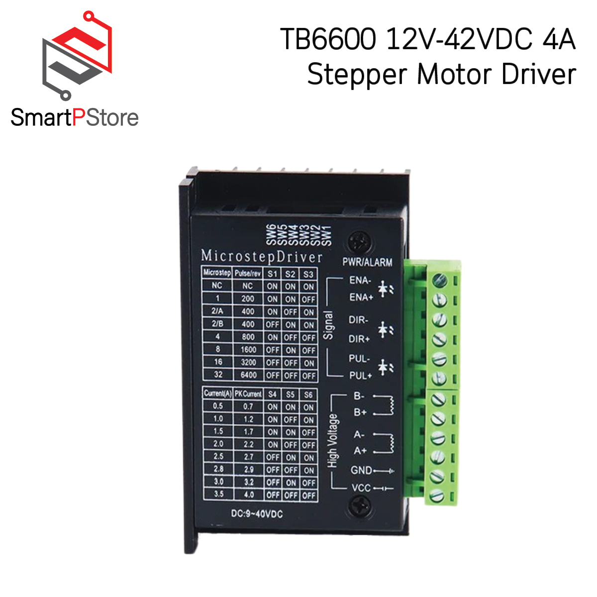 TB6600 โมดูลขับ สเต็ปปิ้งมอเตอร์ stepper motor driver 12V-42VDC 4A