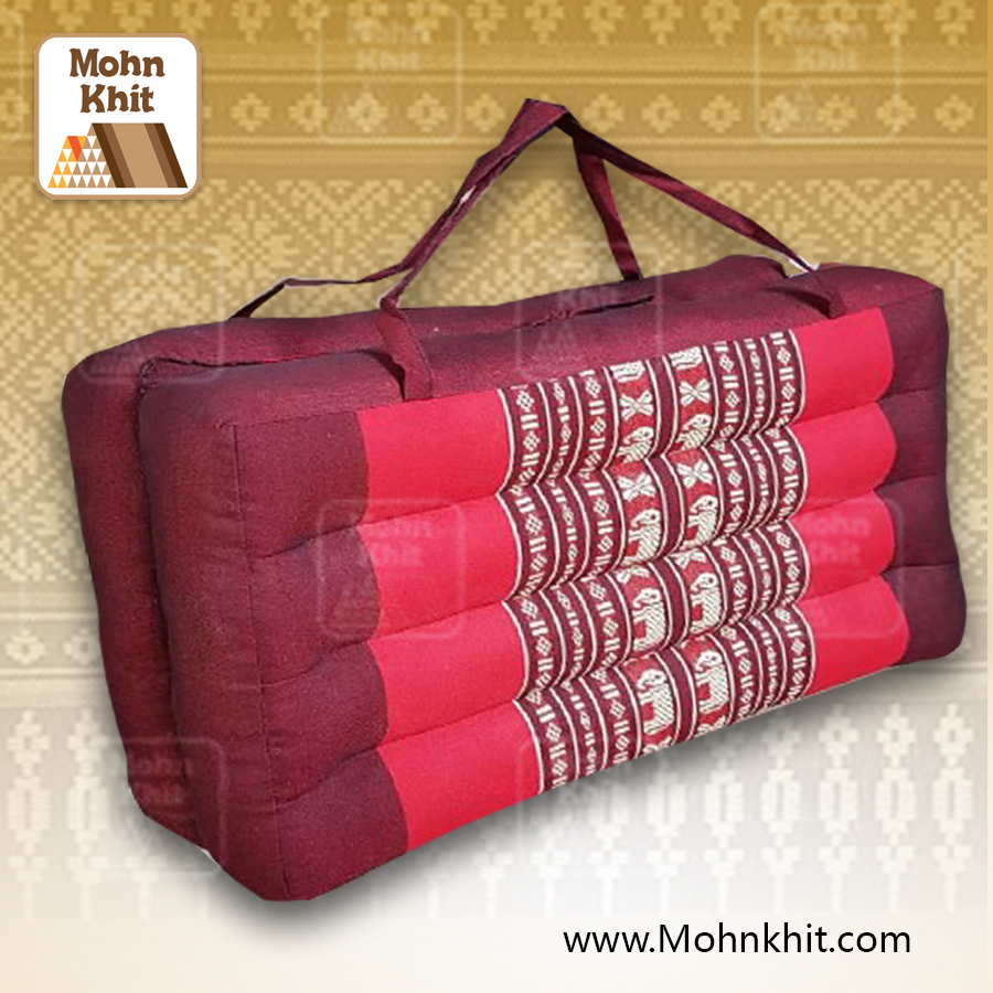 เบาะรองนั่ง เบาะรองนั่งพับเก็บได้ เบาะรองนั่งระนาดผ้าขิด สินค้า OTOP ขนาด 50x50x7Cm//Seat cushions Khit fabric.