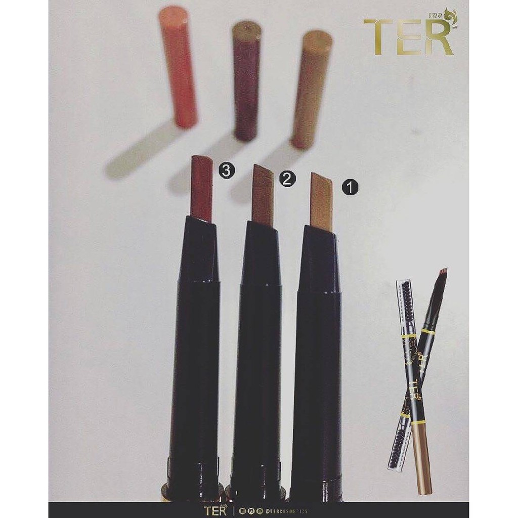 แท้พร้อมส่ง‣ TER Masterpiece 3D Waterproof Auto Eyebrow Pencil ดินสอเขียนคิ้ว เฑอ มาสเตอร์พีส ทรีดี วอเทอร์พรูฟ ออโต้ อายเบรา เพ็นซิล