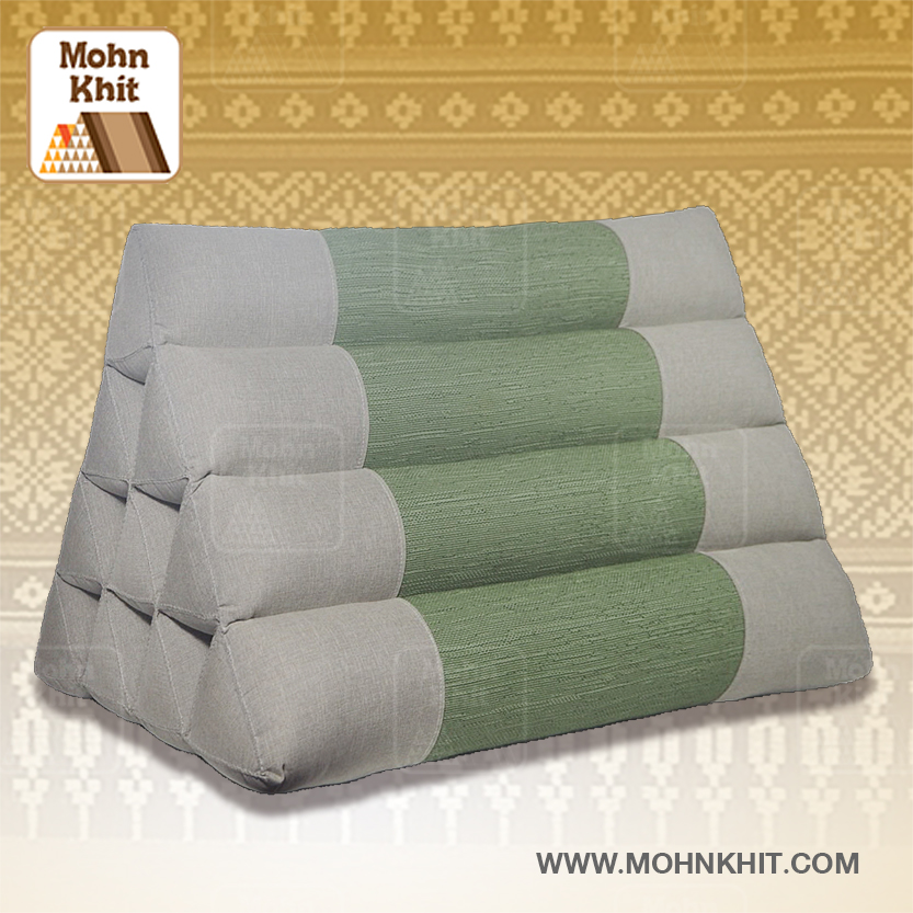 หมอนสามเหลี่ยม10 ช่องจัมโบ้ผ้าแคนวาสใยสังเคราะห์ 55cmx38cmx40cm// Thai Triangle synthetic fibersTraditional Floor Cushions.