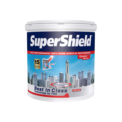 สีน้ำ TOA supershield Titanium 7252 Semi Gross ภายนอก (Icy Blue) 9L