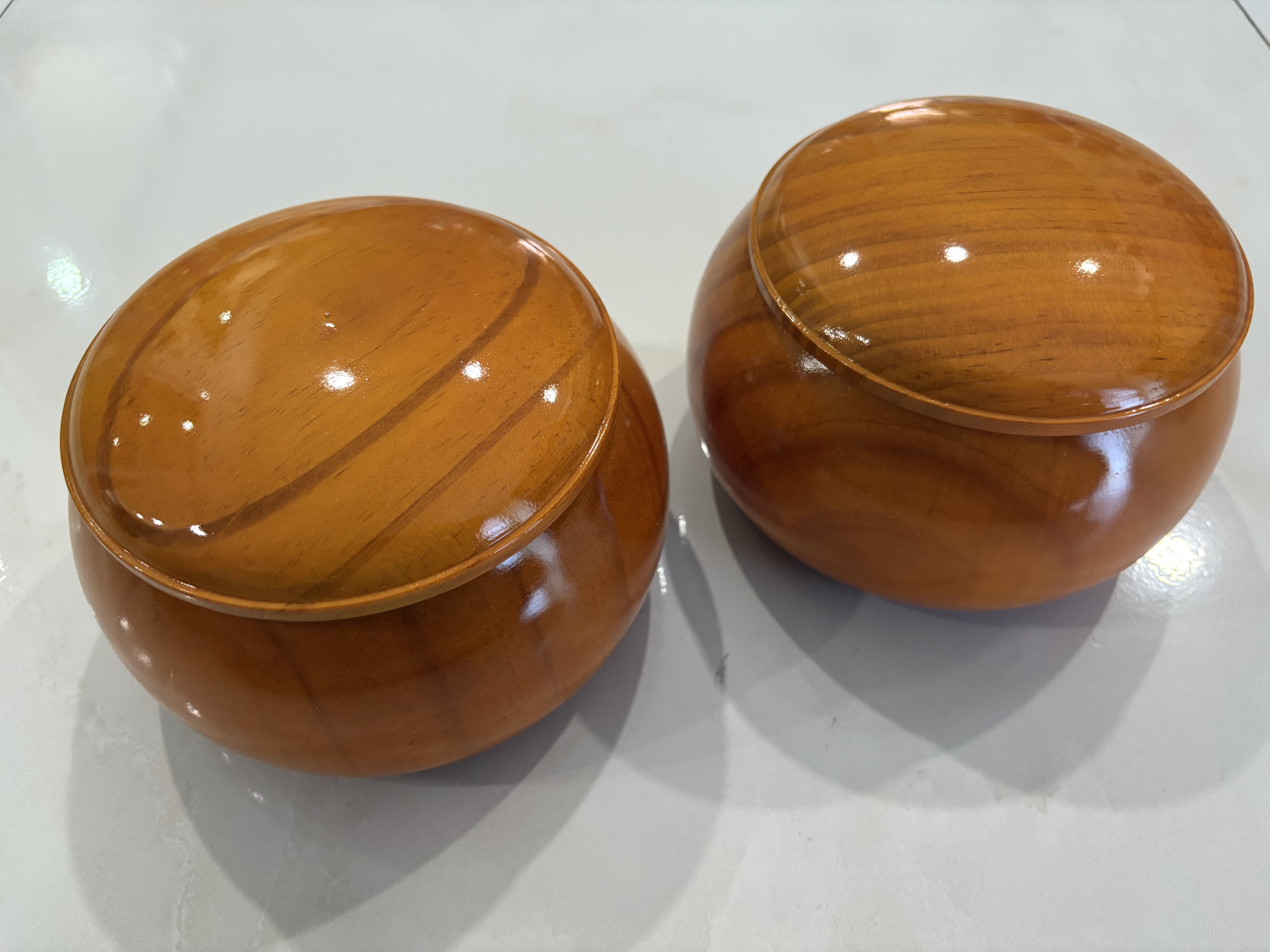 ชุดหมากล้อมไม้Torreya19เส้น(กระดาน3cm/เม็ดหินyunzi/โถไม้yellow spruce)