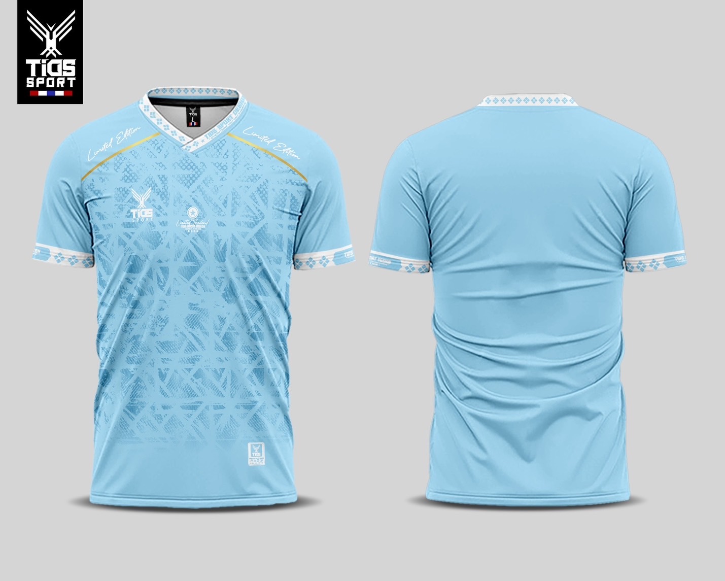 TIDS SPORT เสื้อกีฬา เสื้อพิมพ์ลาย T01 LIMITED EDITION สีฟ้า