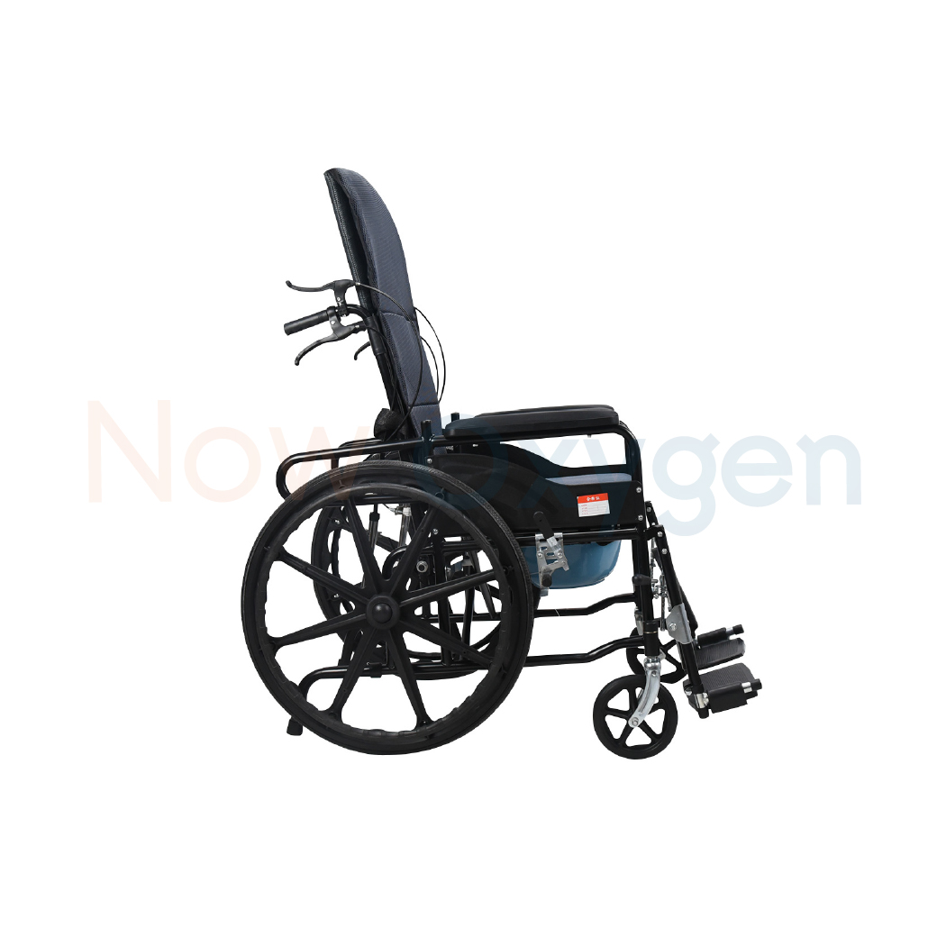 รถเข็นแมนนวล รุ่นพนักพิงสูง ปรับเอนนอน ปรับเหยียดขา (High Back Manual Wheelchair) รับประกัน 1 ปี
