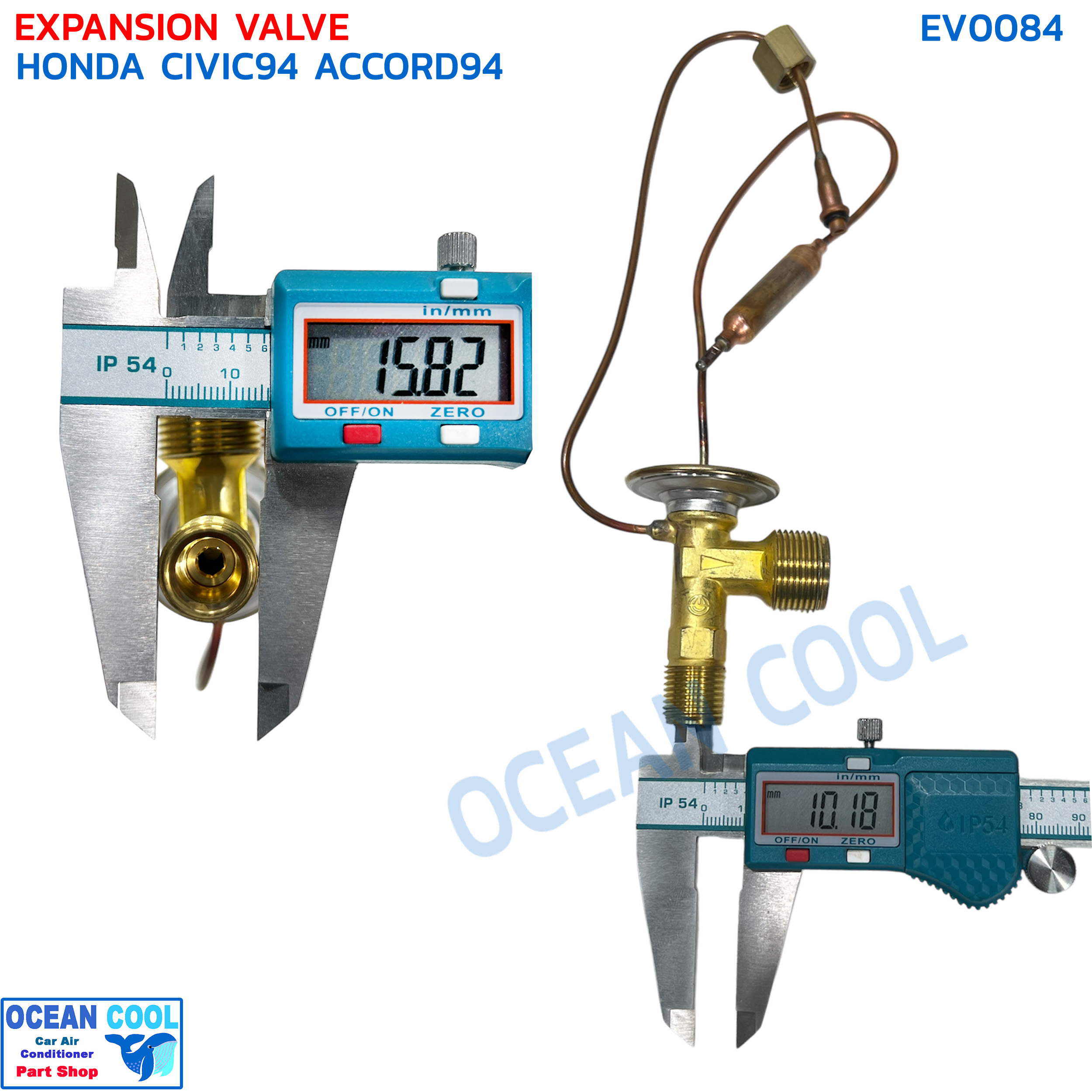 วาล์วแอร์ 2 หาง ฮอนด้า ซีวิค 1994 - 1996 ev0084 ตาโต เตารีด ซิตี้ หัวฉีดน้ำยาแอร์ วาล์ว แอร์รถยนต์ ปรับอากาศ มอเตอร์ ของแท้ FUJIKOKI expansion valve HONDA CIVIC EK EG R134a CITY แบบไม่มีบ่า 94 - 96