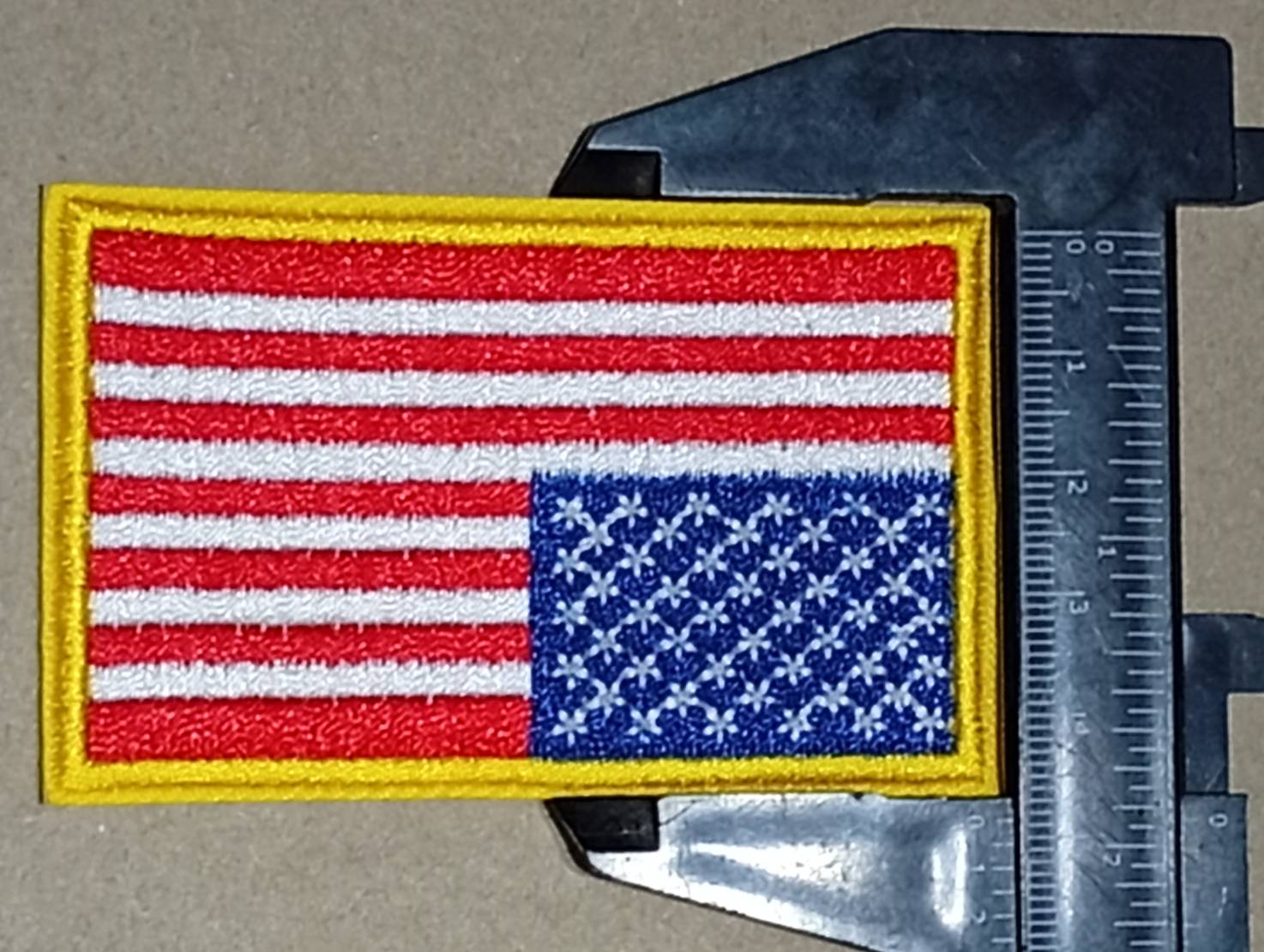 อาร์ม ธงสหรัฐ ธงสหรัฐขอบเหลือง ติดแถบแวลโคร