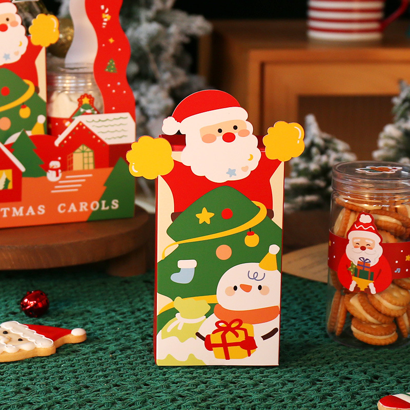 กล่องใส่ขนมคุกกี้ลายคริสมาสต์ X'mas (แพค 5 ใบ)