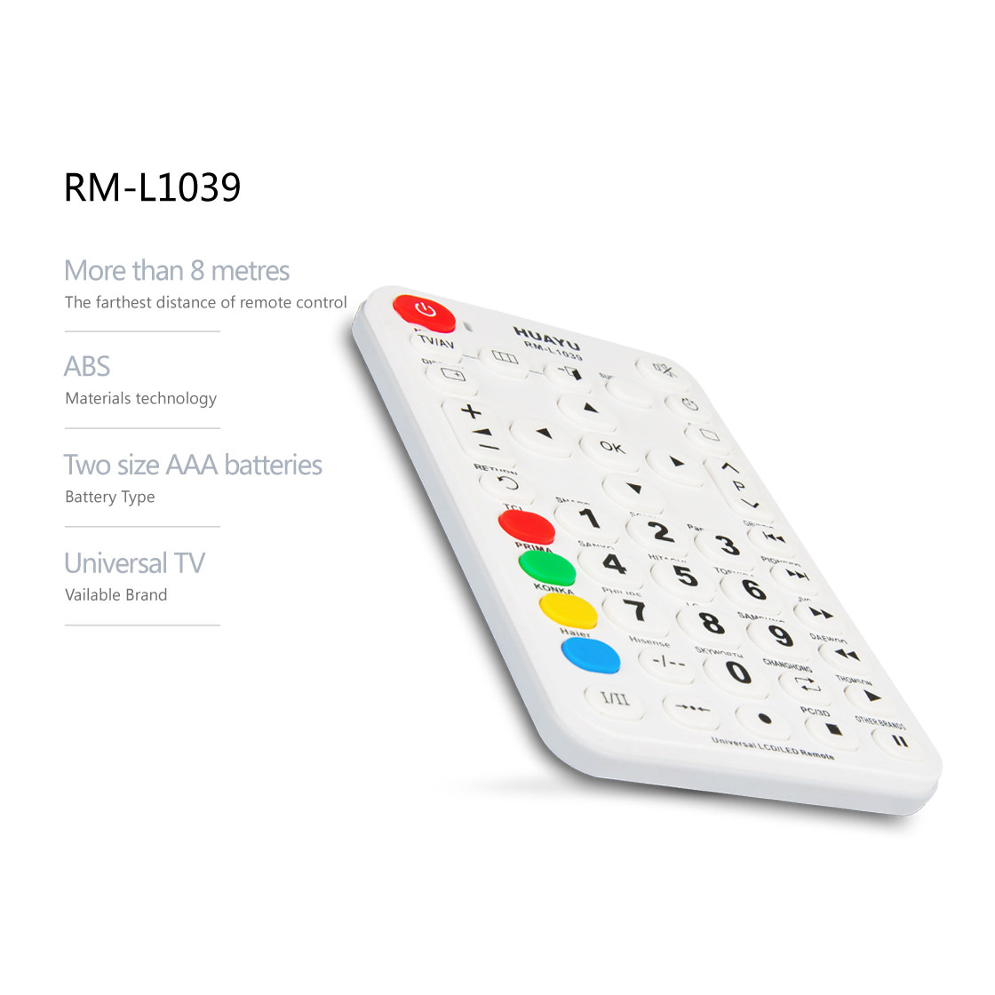 RM-L1039 Universal LCD,LED TV Remote Control ปุ่มใหญ่ สะใจ ไม่ต้องใส่แว่น! ใช้ง่ายไม่ต้อง setup