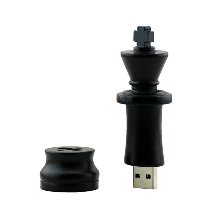 แฟลชไดร์ฟหมากรุกสากลไม้ Wood Chess King USB Flash Drive