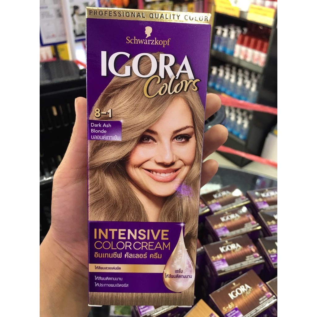 แท้พร้อมส่ง○ Schwarzkopf IGORA Colors กล่องม่วง ครีมเปลี่ยนสีผม อีโกร่า คัลเลอร์