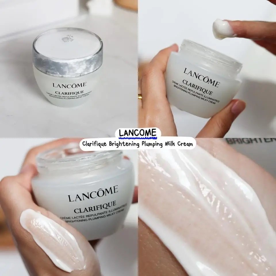 แพ็คเก็จใหม่ 2024 Lancome Clarifique Brightening Plumping Milky Cream 15ml. ครีมบำรุงผิว (1กระปุก)