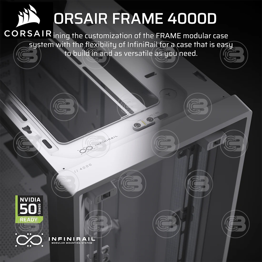 [CoolBlasterThai] CORSAIR FRAME 4000D AIRFLOW Mid-Tower PC Case - White ประกัน 2 ปี (CC-9011291-WW)