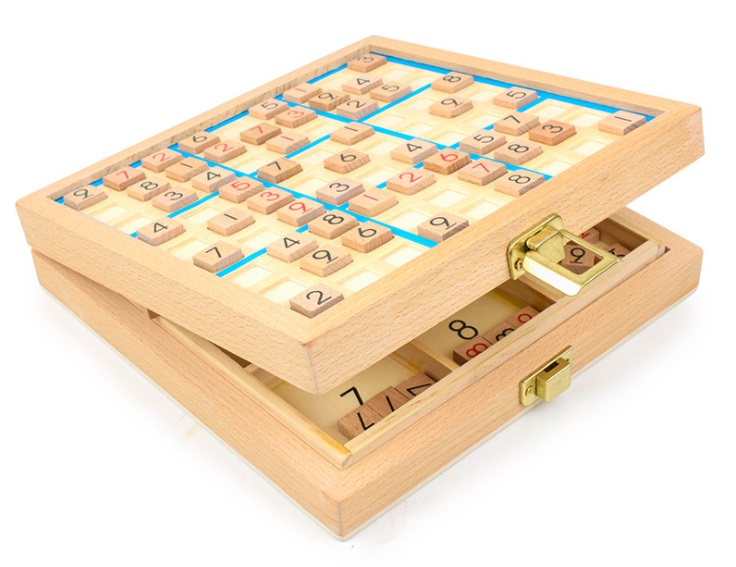 ซูโดกุไม้ 3in1 (กล่องฝาล็อค) Wooden Sudoku