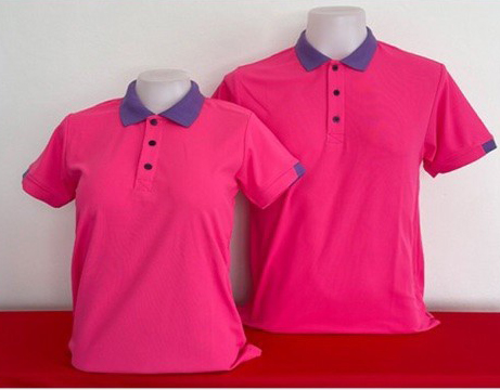 MP เสื้อโปโล สีชมพูปกม่วง ไม่ขึ้นขุย 100% สำเนา