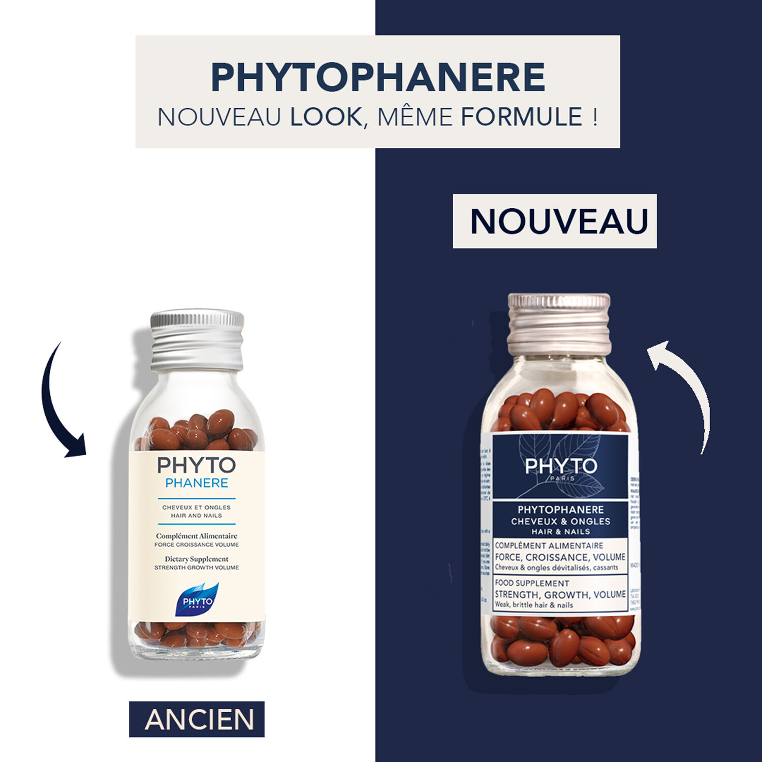 Phyto Paris Phytophanere 120 Capsules อาหารเสริมบำรุงผม แพ็คเก็จใหม่ 2025