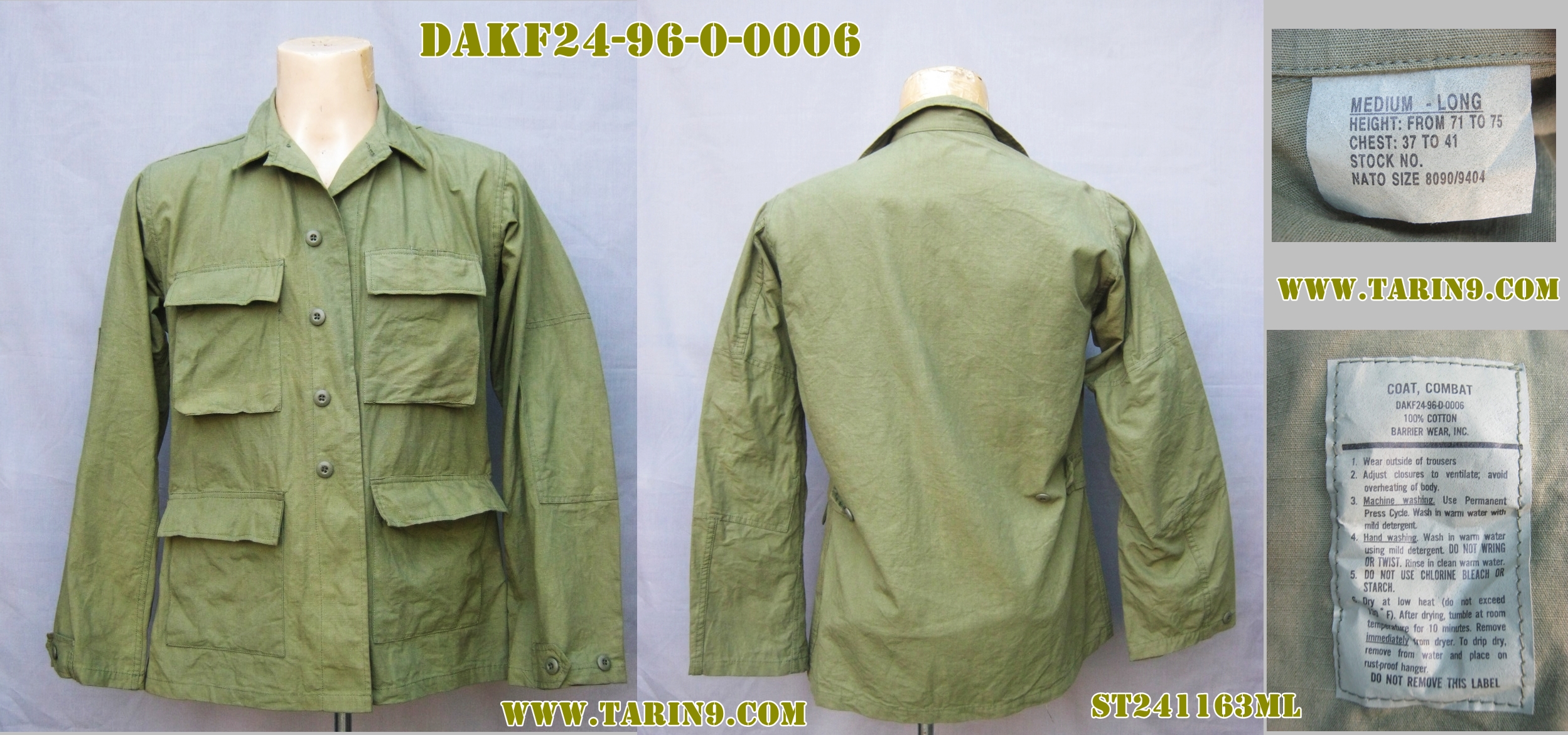 เสื้อทหาร กระเป๋าตรง USA 1969