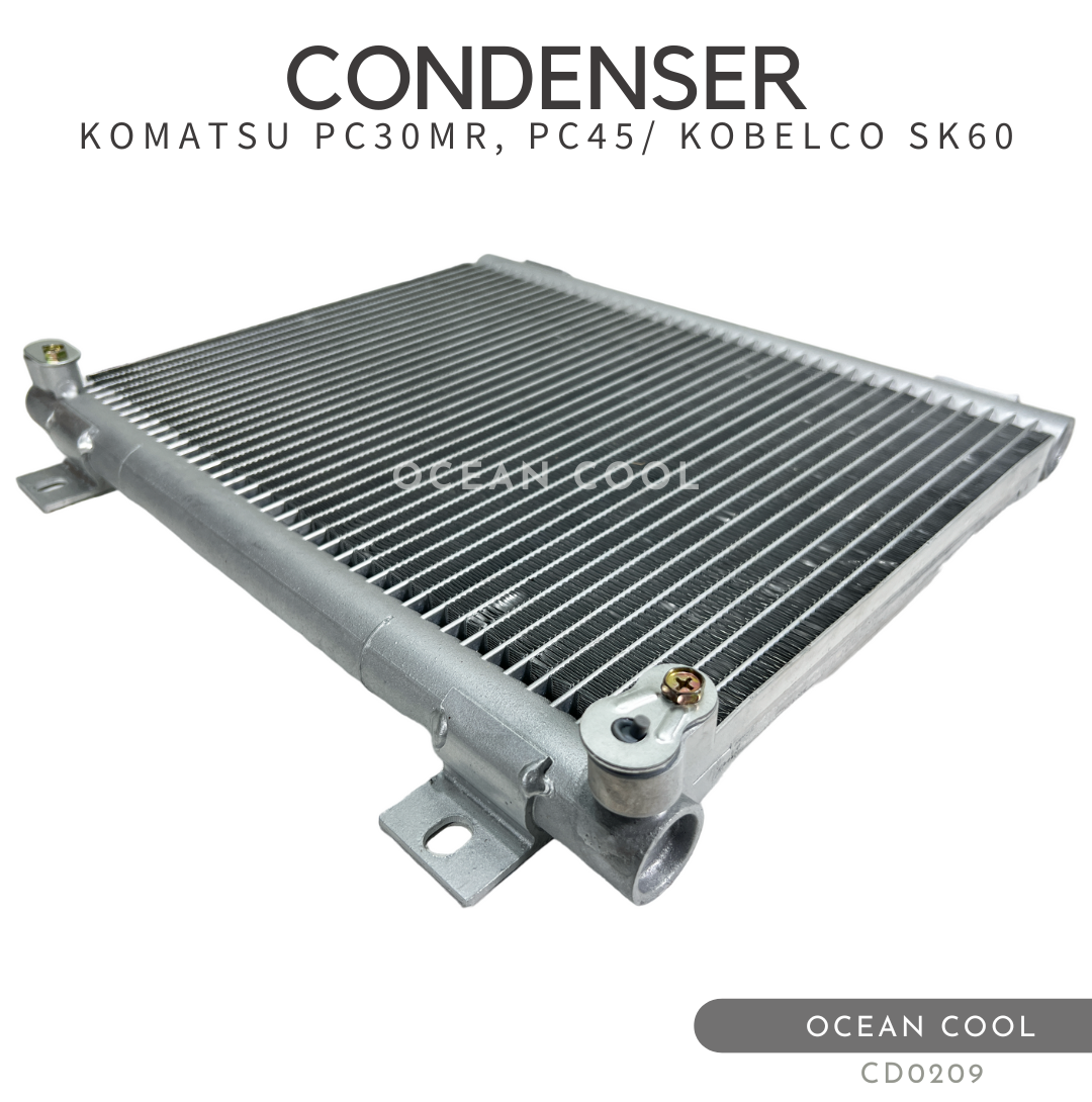 แผงแอร์ โกเบลโก้ เอสเค60 , โคมัตสุ PC30MR , PC45 CD0209 CONDENSER KOBELCO SK60 , KOMATSU PC30MR , PC45 แผงรังผึ้งแอร์ คอยล์ร้อน คอยล์ร้อน คอนเดนเซอร์