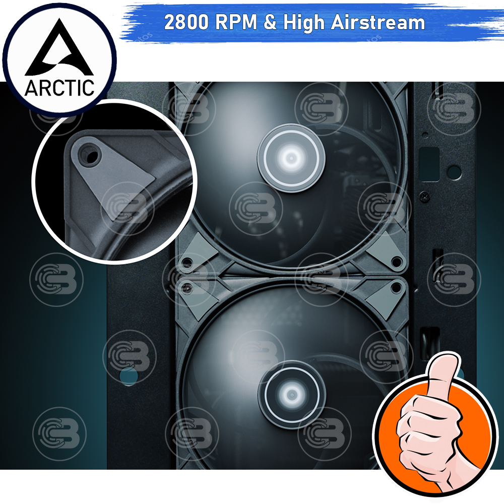 [CoolBlasterThai] ARCTIC P14 Max Black 2800 RPM (size 140 mm.) X5 Value Pack PC Fan Case ประกัน 6 ปี