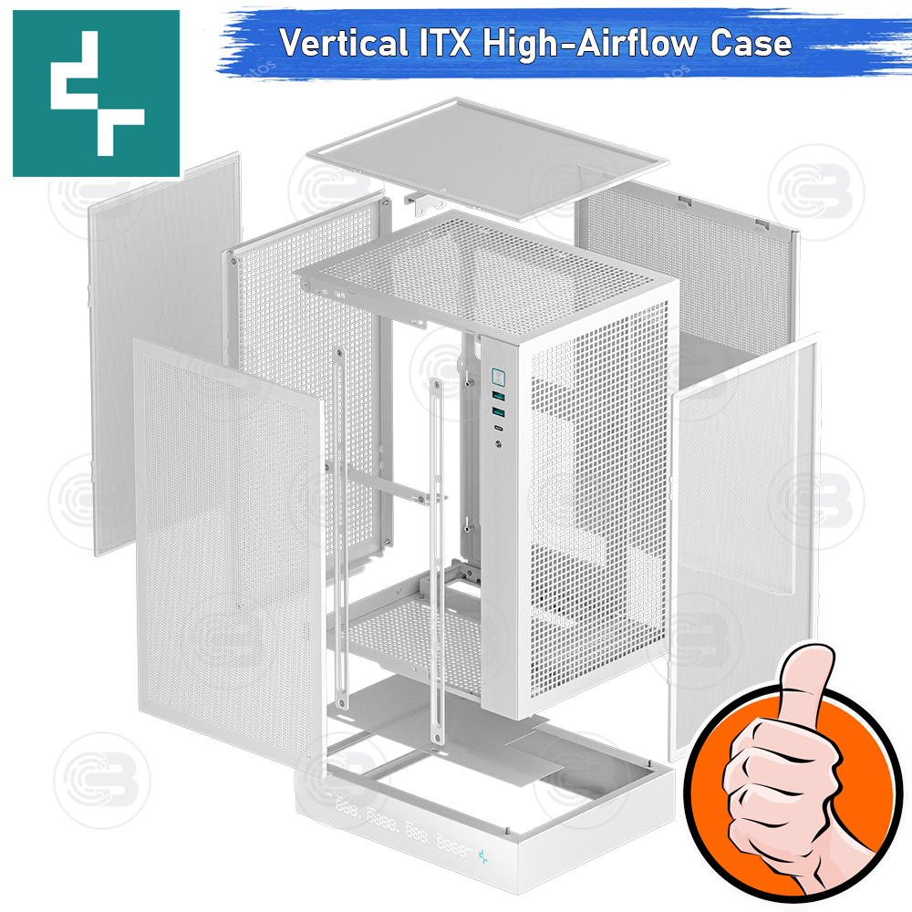 [CoolBlasterThai] DEEPCOOL CH170 WH Digital Vertical ITX High-Airflow PC Case WHITE ประกัน 1 ปี