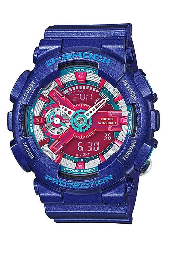 Casio G-Shock นาฬิกาข้อมือผู้ชาย สายเรซิ่น รุ่น GMA-S110HC-2ADR - Blue