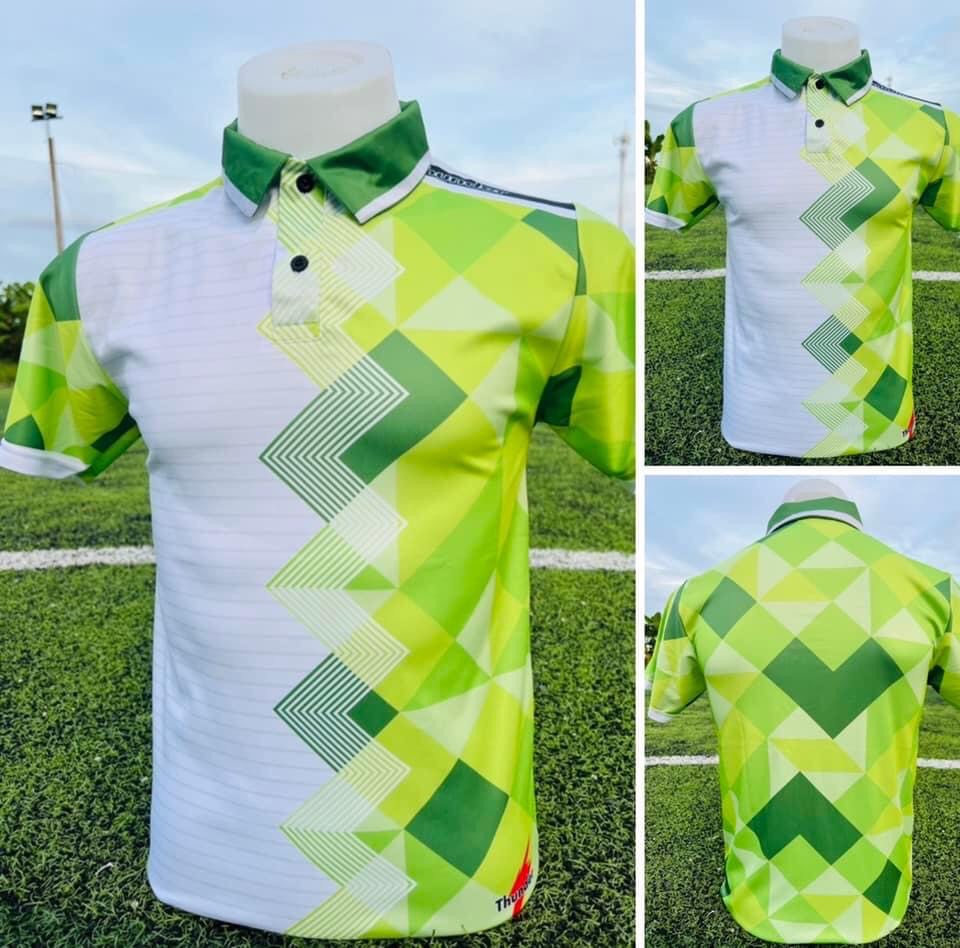 Micro POLO Sport เสื้อโปโล เสื้อคอปก เสื้อโปโลสำเร็จรูป แบบพิมพ์ลาย สีเขียว