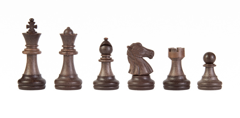หมากรุกสากลแม่เหล็กพลาสติกลายไม้ 2in1 Magnetic Chess size L #4856-C