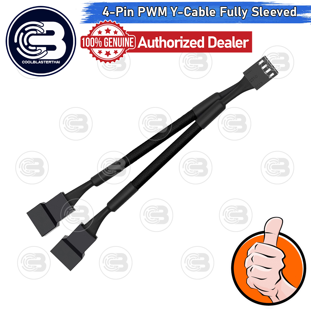 [CoolBlasterThai] 4-Pin PWM Fully Sleeved Y-Splitter Fan Cable Male to Female