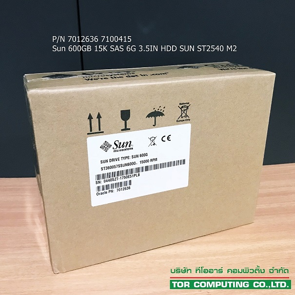 New, Sun 7012636 542-0143-01 390-0463 [TorCompTH - ขาย จำหน่าย ราคา] Sun 600GB 15K SAS 3.5IN HDD for Sun ST2540 M2