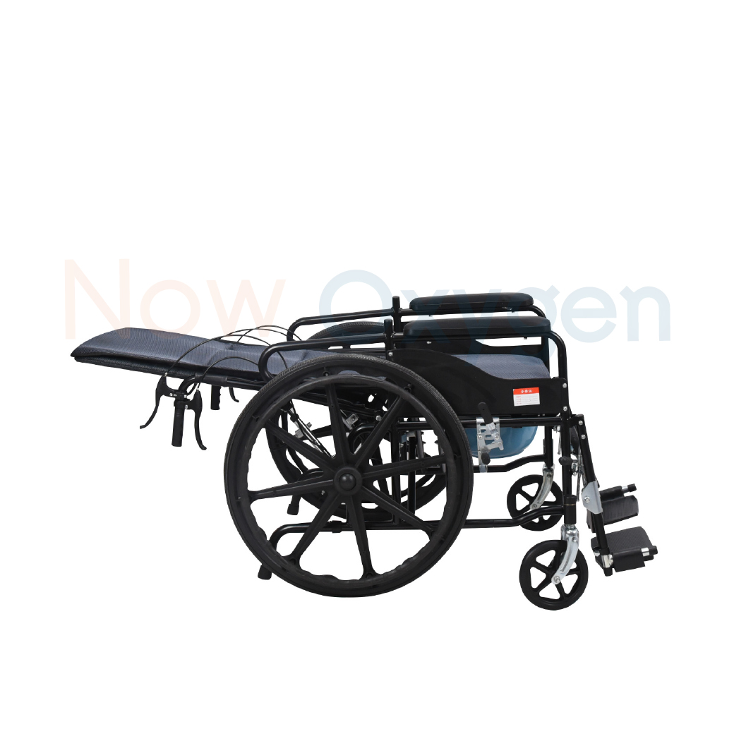 รถเข็นแมนนวล รุ่นพนักพิงสูง ปรับเอนนอน ปรับเหยียดขา (High Back Manual Wheelchair) รับประกัน 1 ปี