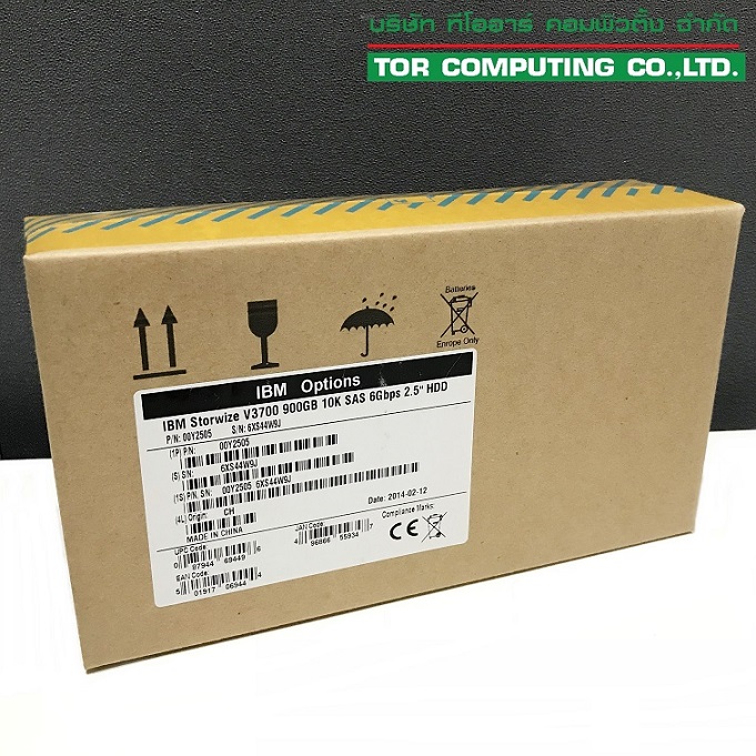 New, IBM 00Y2505 00Y2431 [TorCompTH Thailand ขาย จำหน่าย ราคา] IBM 900GB 10K 6G SAS 2.5IN HDD V3700 2072-24C/24E