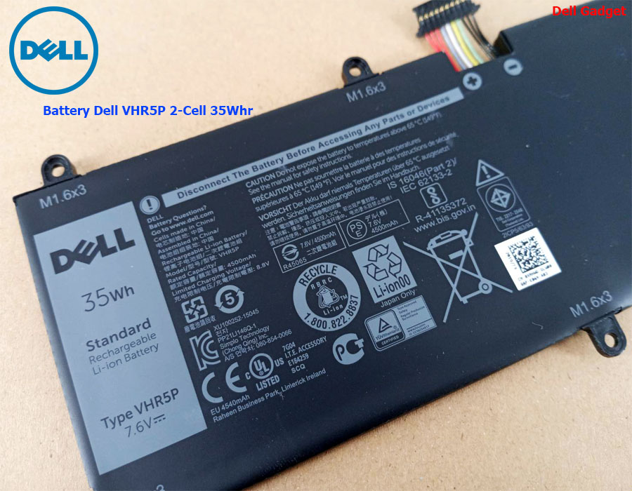 Battery Dell Latitude 11 รุ่น 5175, 5179 2-In-1, 2-Cell, 35Wh, แบตเตอรี่ Dell VHR5P ของแท้รับประกันศูนย์ Dell Thailand On-site Service