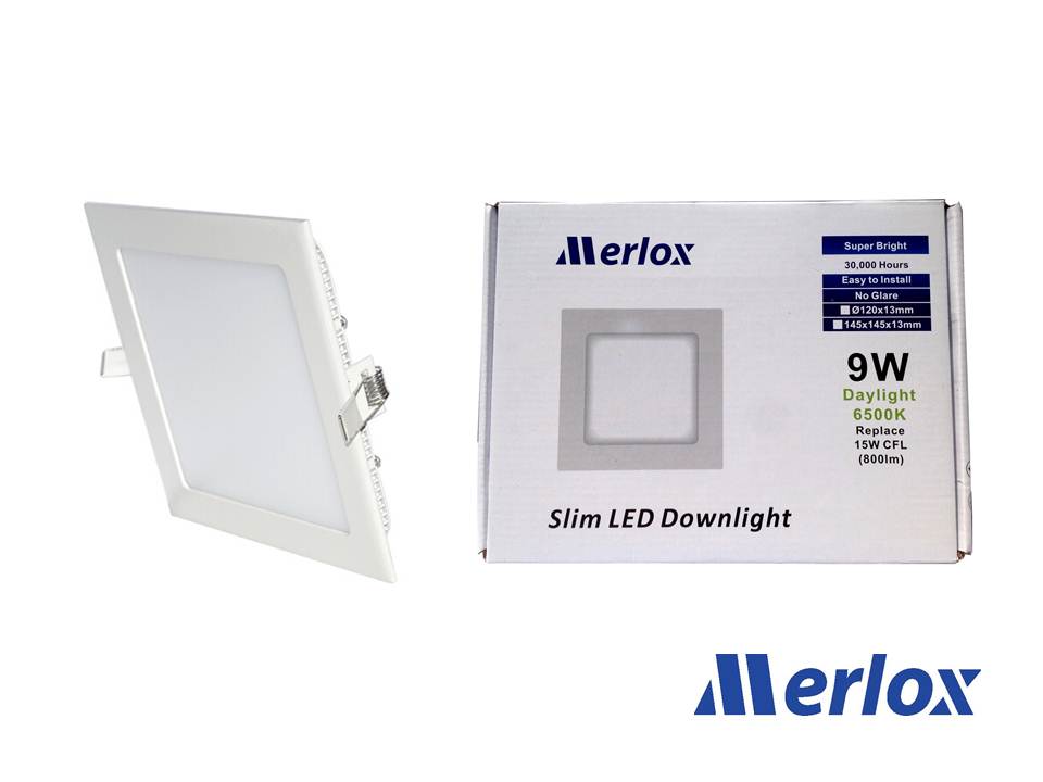 โคม DOWNLIGHT LED 9W ทรงเหลี่ยม ชนิดฝังฝ้า DL/WW MERLOX