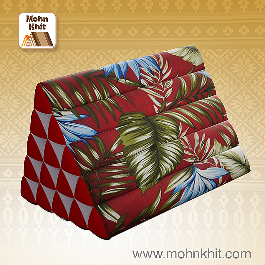 หมอนสามเหลี่ยม15ช่องลายฮาวาย 52cmx36cmx32cm// Thai Tri-angle Cotton Hawaii Traditional Floor Cushions.