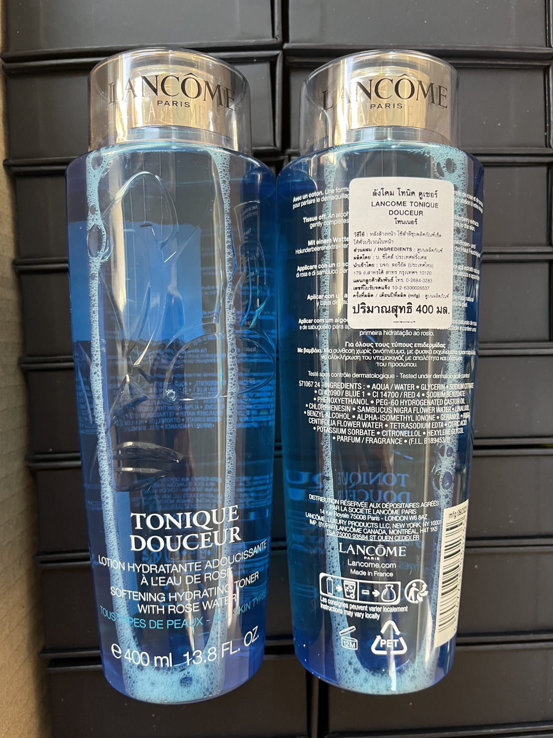 Lancome Tonique Douceur Softening Hydrating Toner With Rose Water 400ml. โลชั่นปรับสภาพผิว สำหรับผิวธรรมดา -ผิวผสม