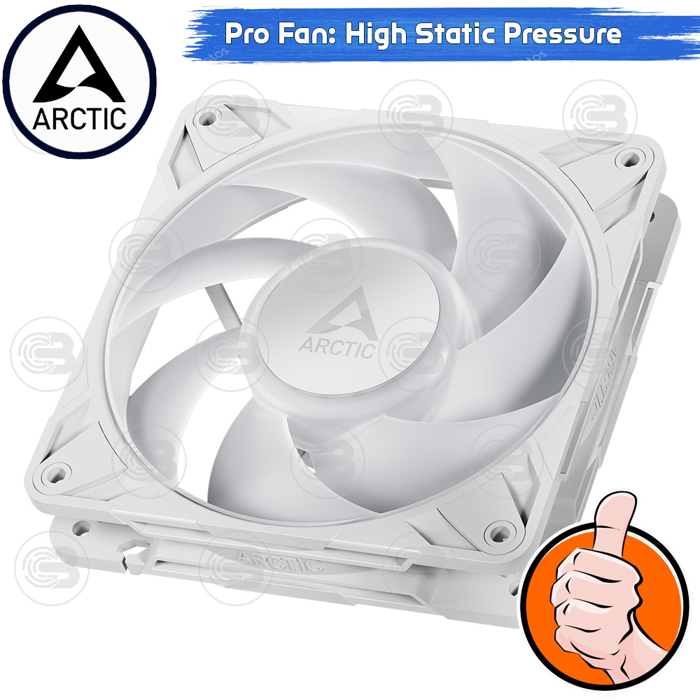 [CoolBlasterThai] ARCTIC P12 PRO A-RGB PST White 0dB (size 120 mm.) X3 Value Pack PC Fan Case ประกัน 6 ปี
