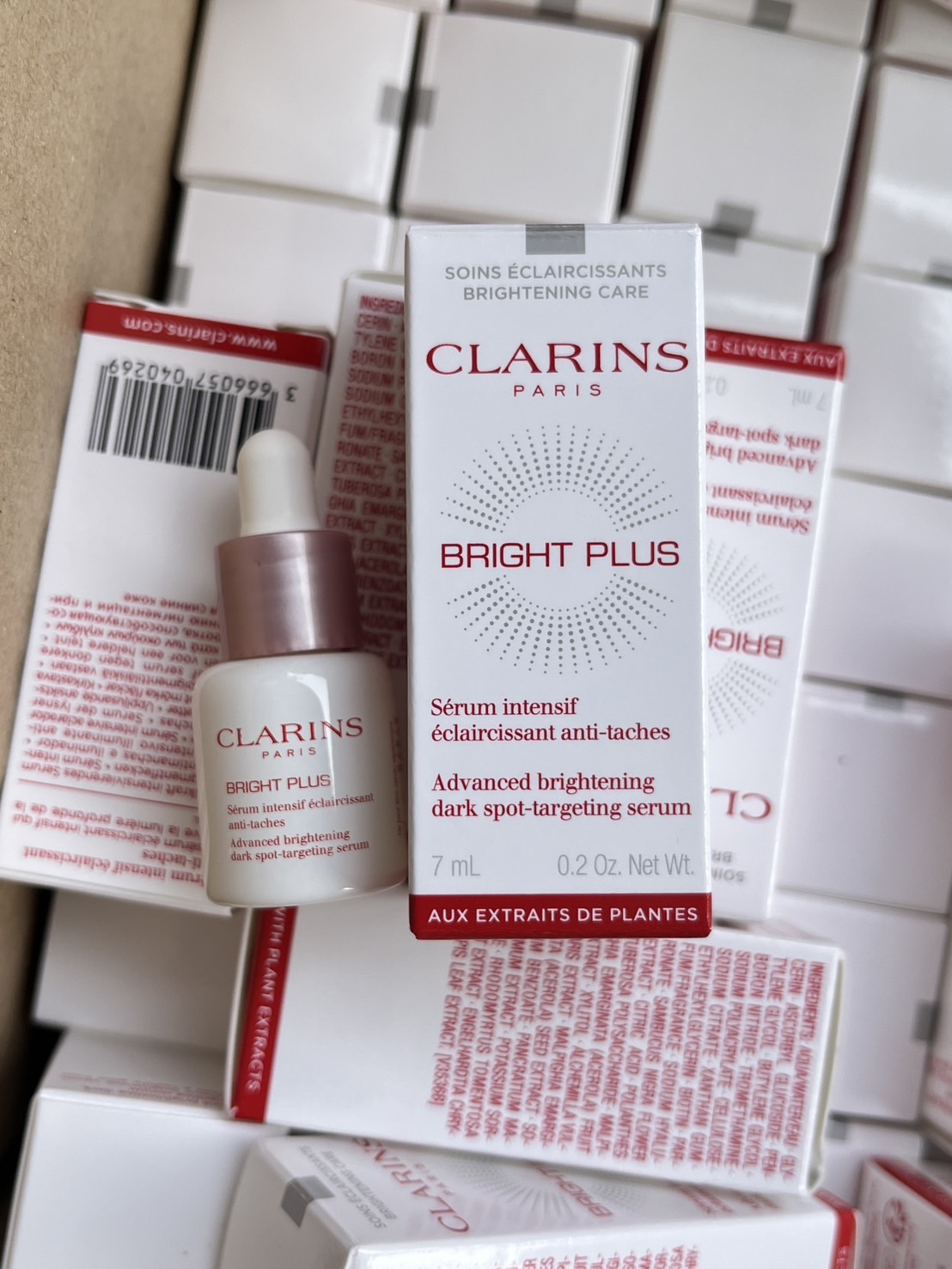 เซรั่มขนาดทดลอง Clarins Bright Plus Advanced Brightening Dark Spot - Targeting Serum 7ml.