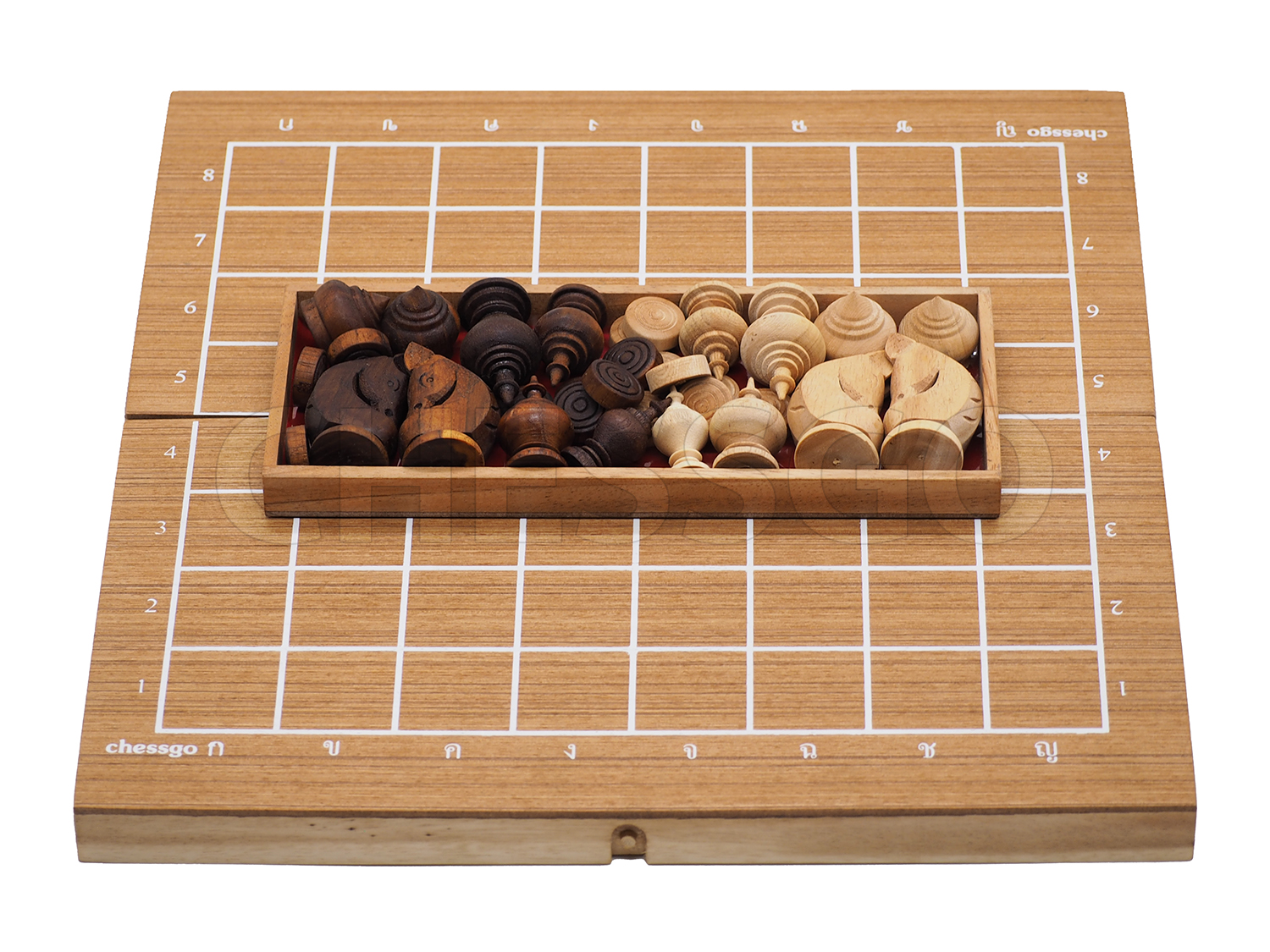 ชุดหมากรุกไทย(กระดานไม้พับ+ตัวไม้รุ่นปกติ)