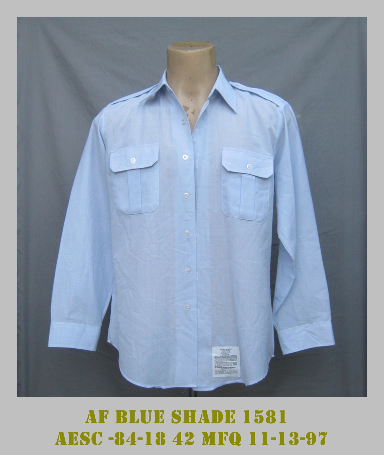 Shirt men's long sleeves AF BLUE Shade 1581