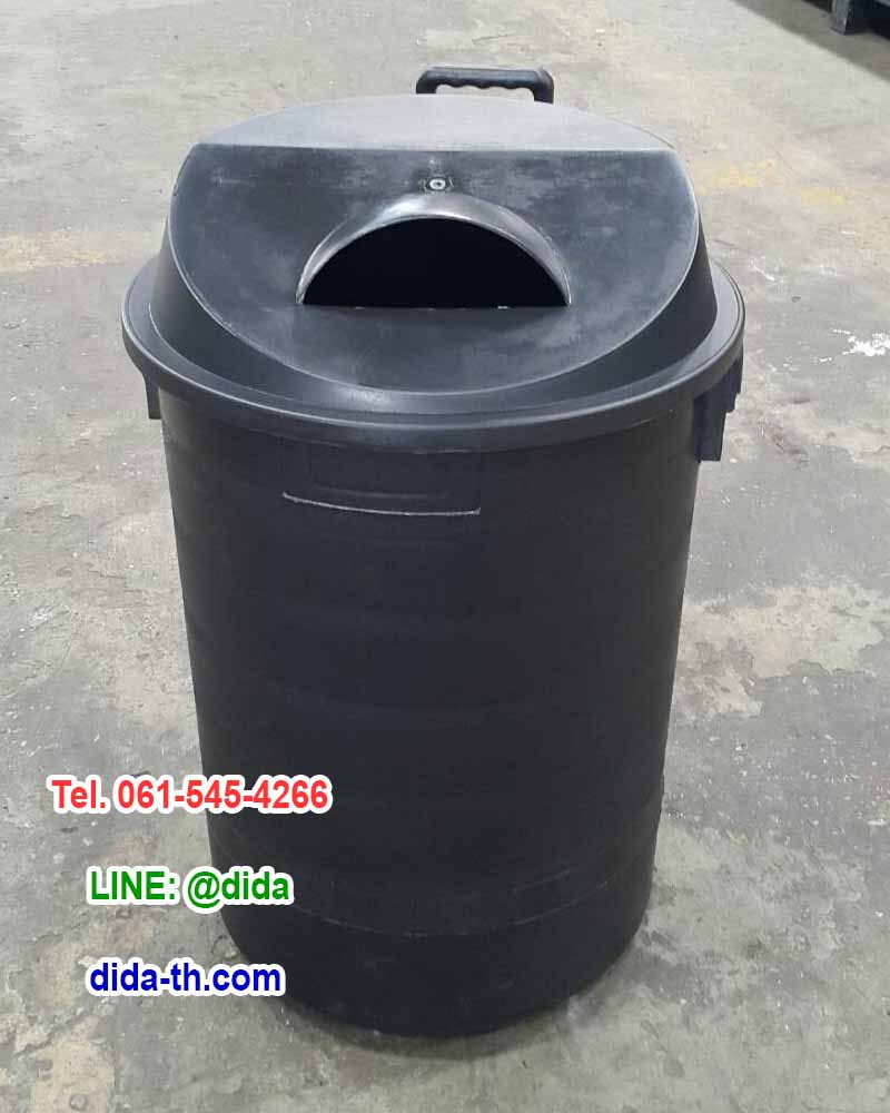 ถังขยะพฤกษา ตัวถังสีดำ มีล้อลาก 120 ลิตร