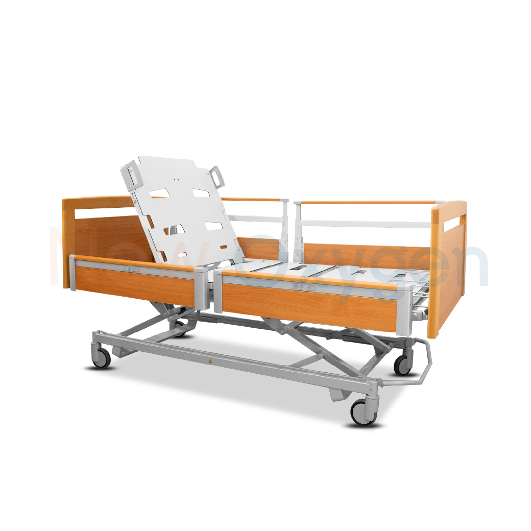 เตียงผู้ป่วยสูงอายุไฟฟ้า ดีไซน์แบบไม้ 7 ฟังก์ชั่น ยี่ห้อ HAELVOET รุ่น Lago Care รับประกันศูนย์ไทย 6 ปี